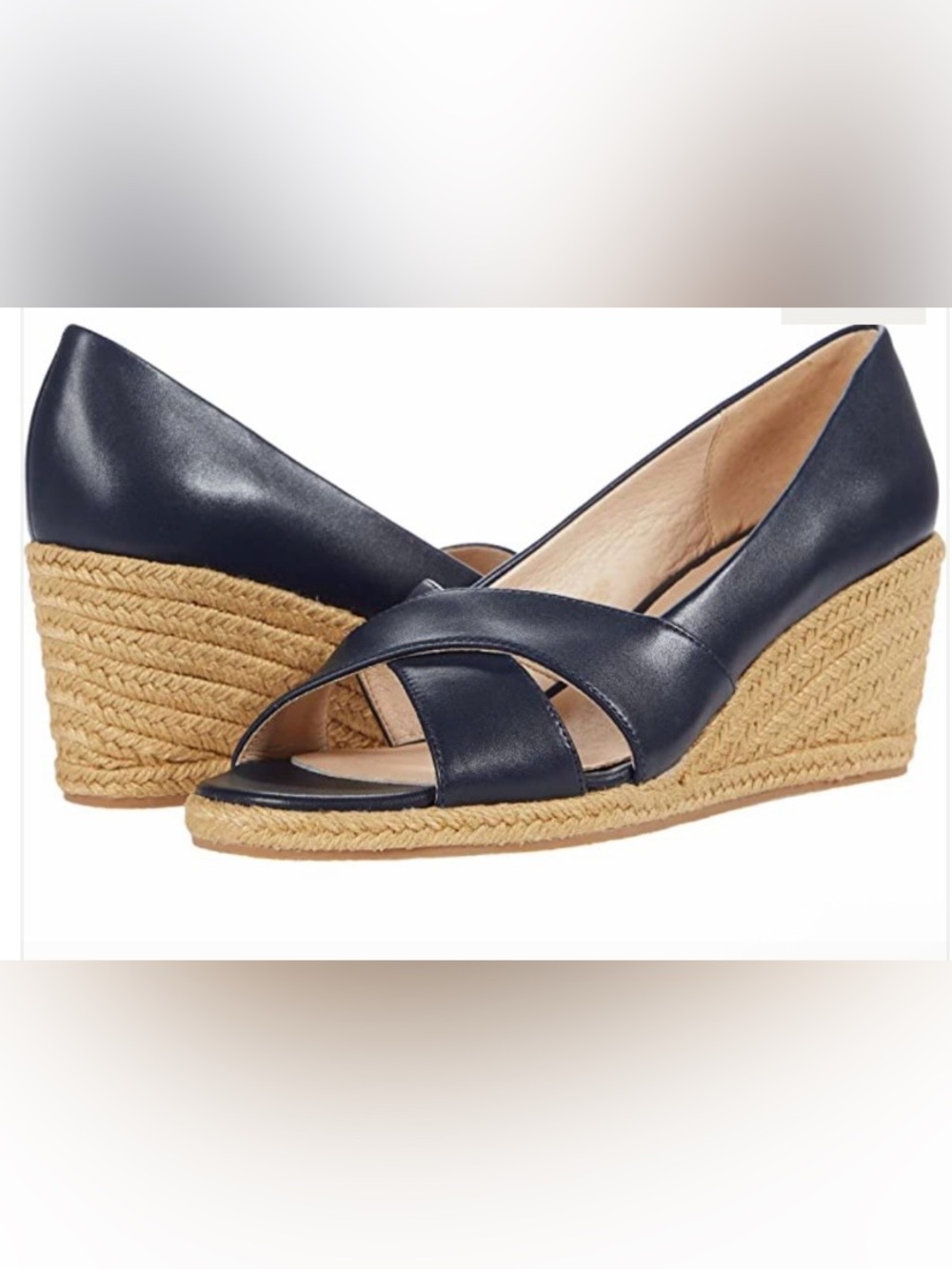 JACK ROGERS Palmer Criss-Cross Midnight Navy Wedge Espadrille